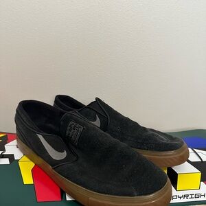 Nike Black and Brown Slip-On Sneakers